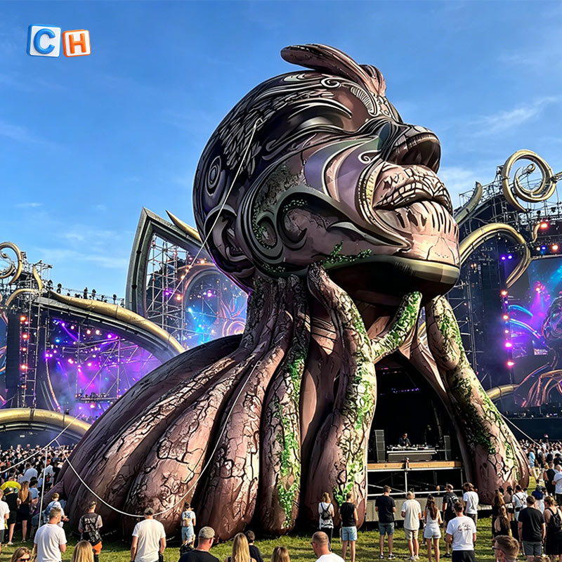 giant inflatable head decoration for outdoor festival stage