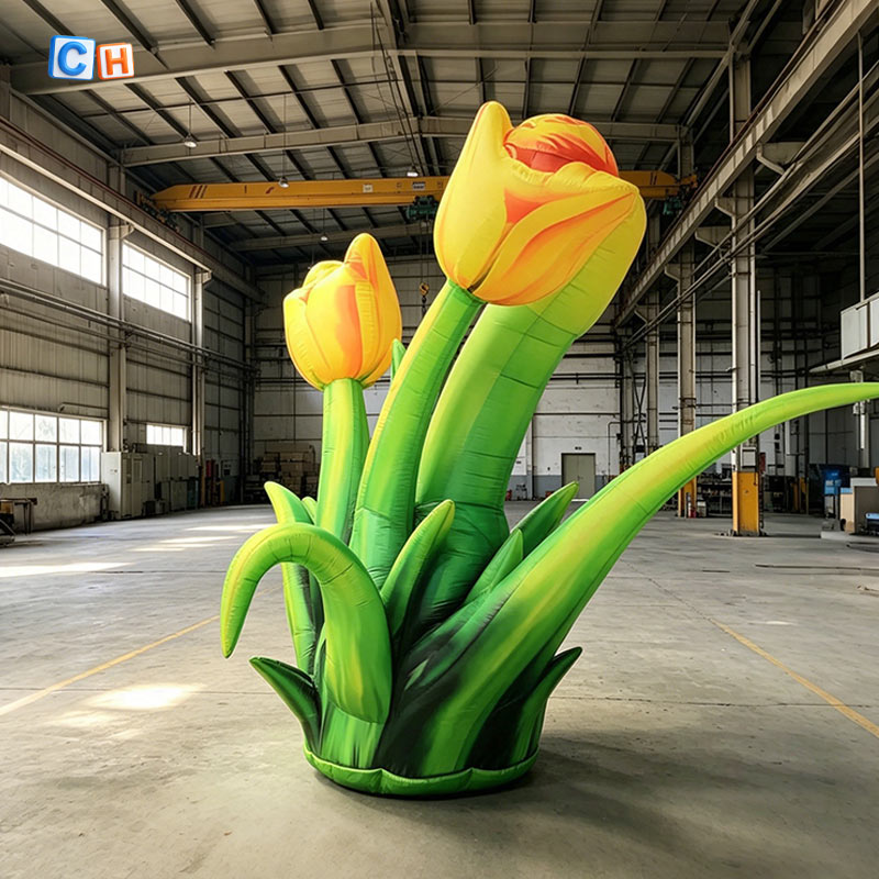 Custom giant inflatable yellow tulip flower
