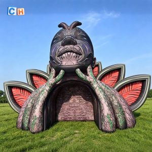 Giant tribal god head inflatable tunnel stage for outdoor music festival