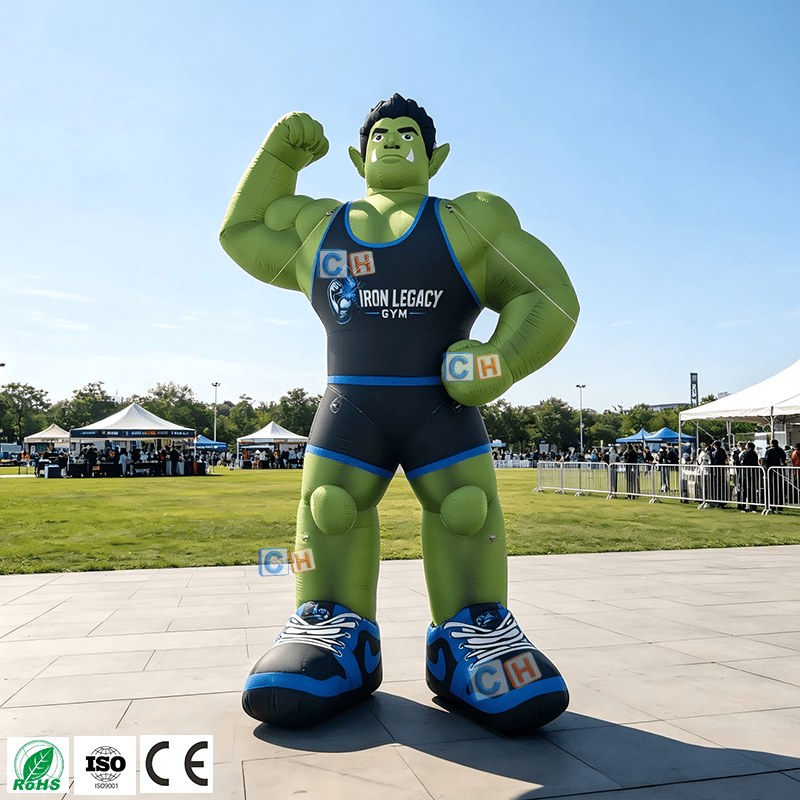 Giant Inflatable Muscle Man Gym Mascot Display